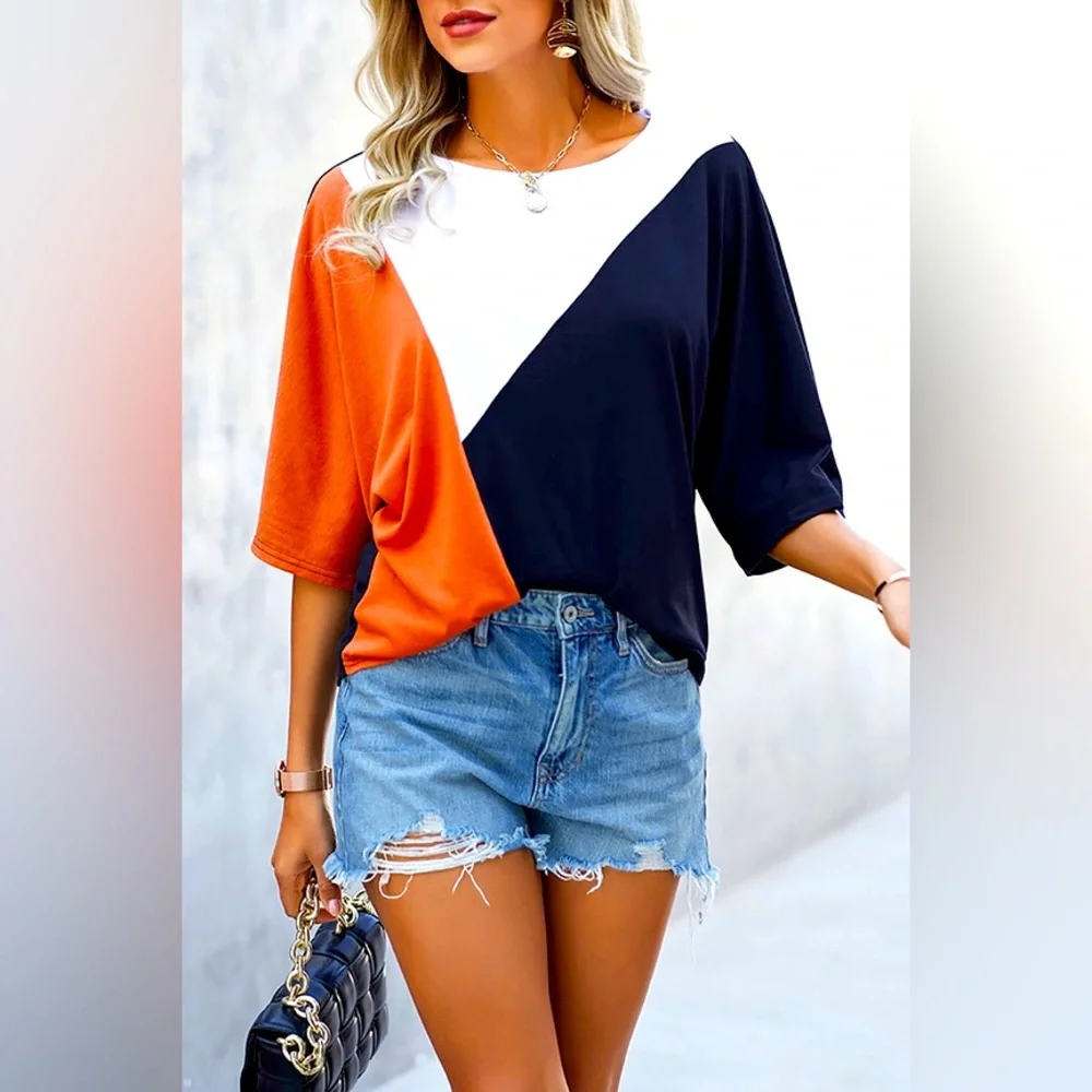 Women's Dolman Half Sleeve Loose Top - Picture 14 of 14